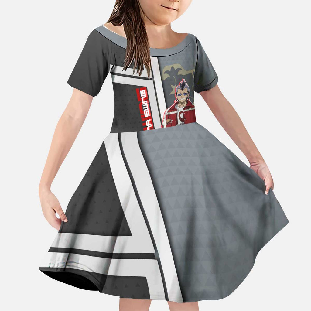 Black Clover Magna Swing Kid Short Sleeve Dress Retro Anime Street Style