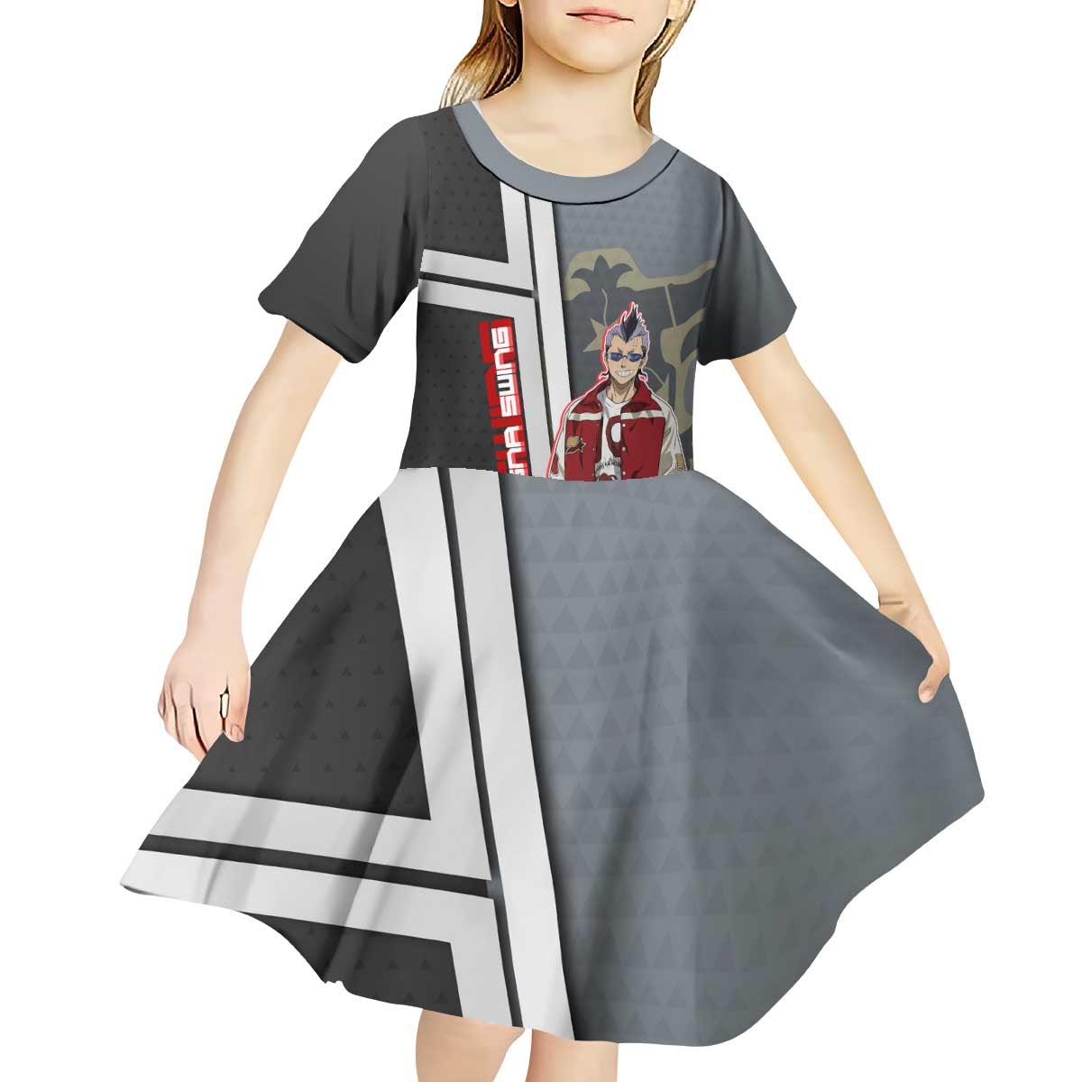 Black Clover Magna Swing Kid Short Sleeve Dress Retro Anime Street Style
