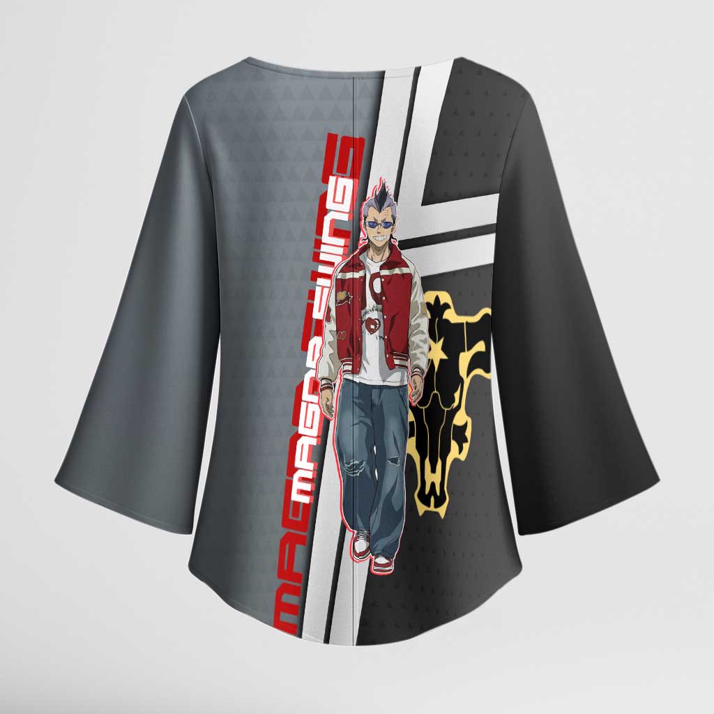 Black Clover Magna Swing Kimono Sleeve Blouse Retro Anime Street Style