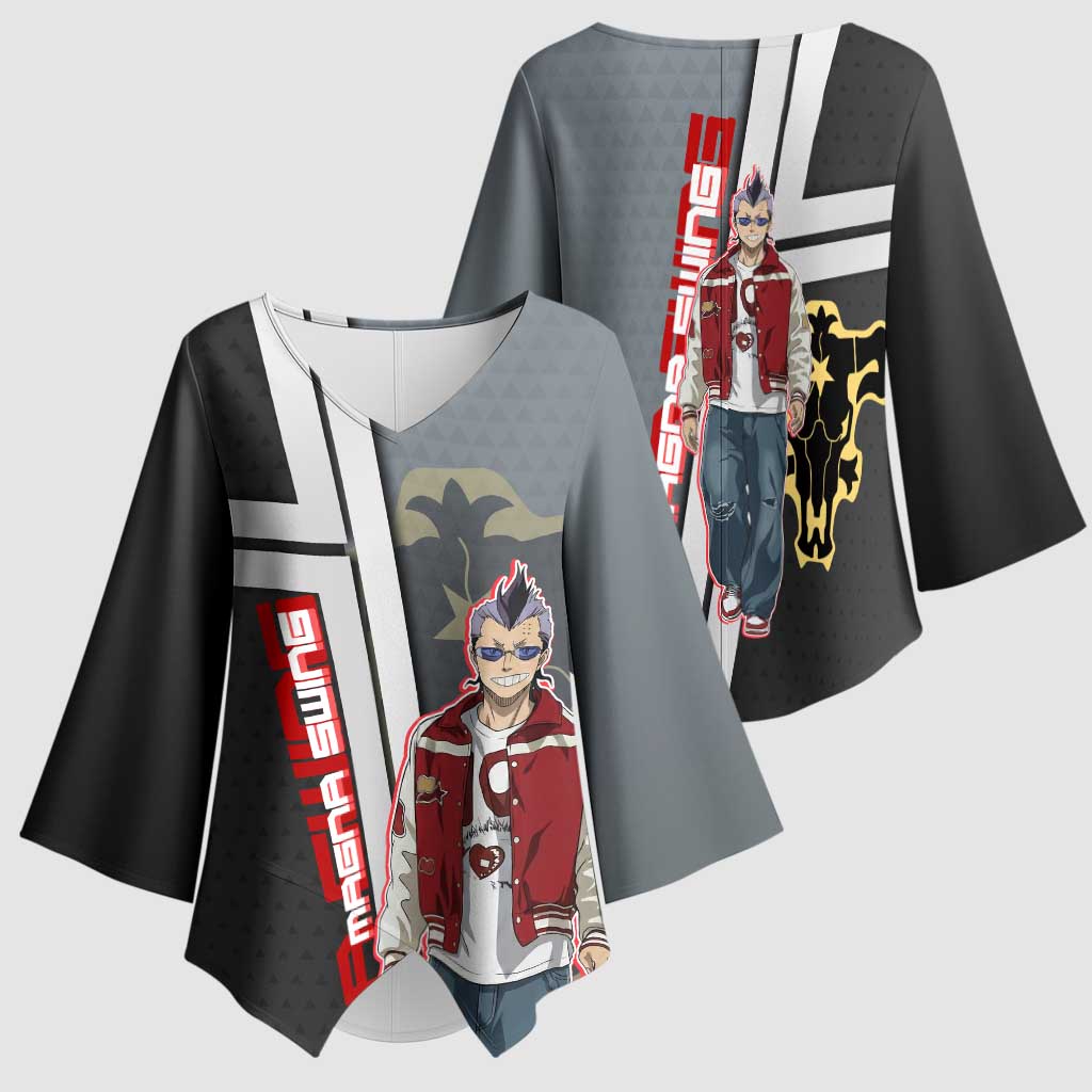 Black Clover Magna Swing Kimono Sleeve Blouse Retro Anime Street Style