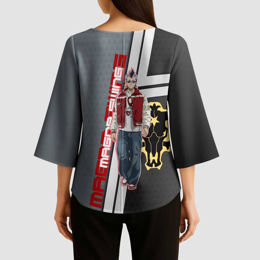 Black Clover Magna Swing Kimono Sleeve Blouse Retro Anime Street Style