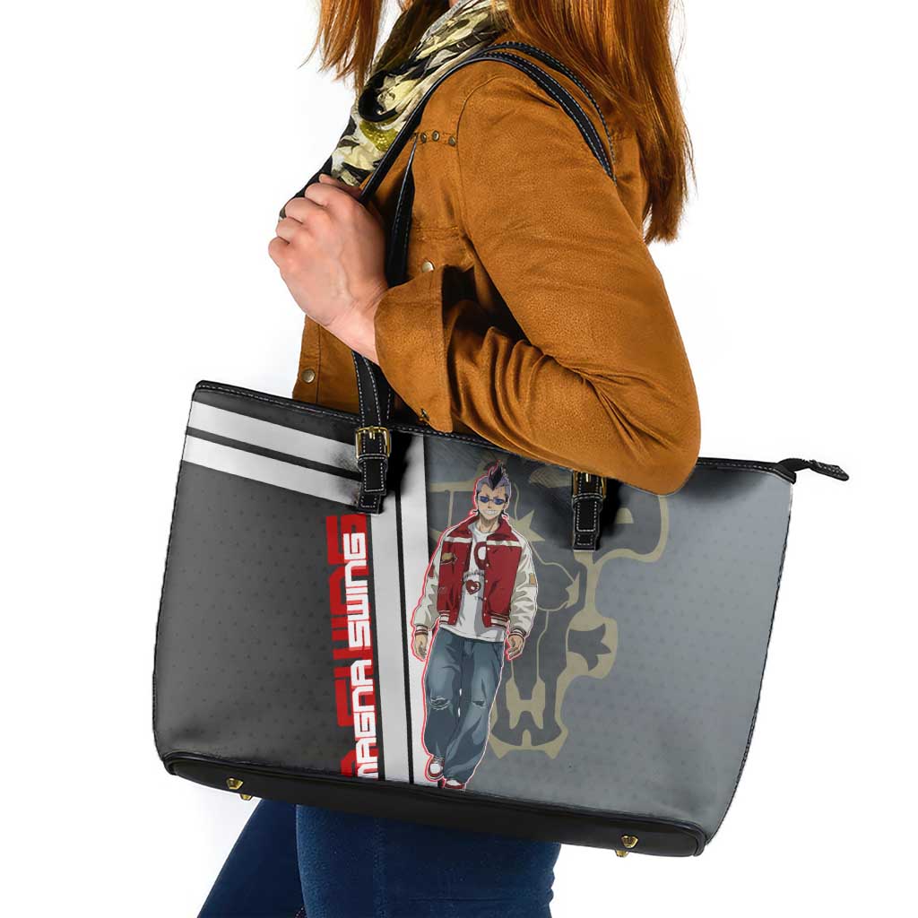 Black Clover Magna Swing Leather Tote Bag Retro Anime Street Style