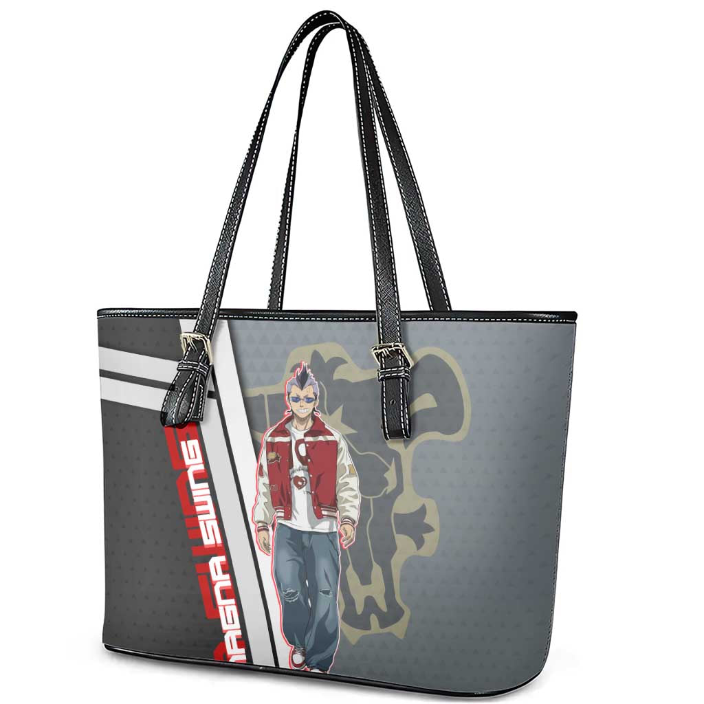 Black Clover Magna Swing Leather Tote Bag Retro Anime Street Style