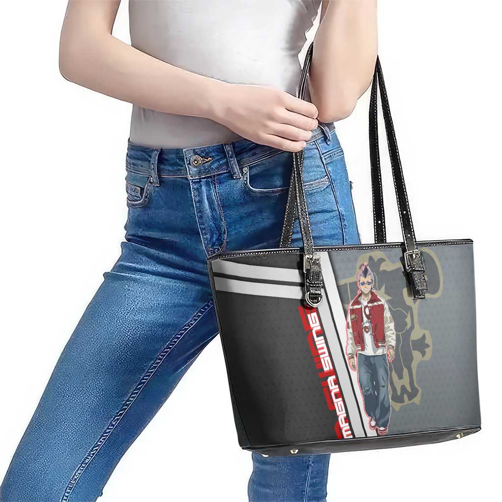 Black Clover Magna Swing Leather Tote Bag Retro Anime Street Style