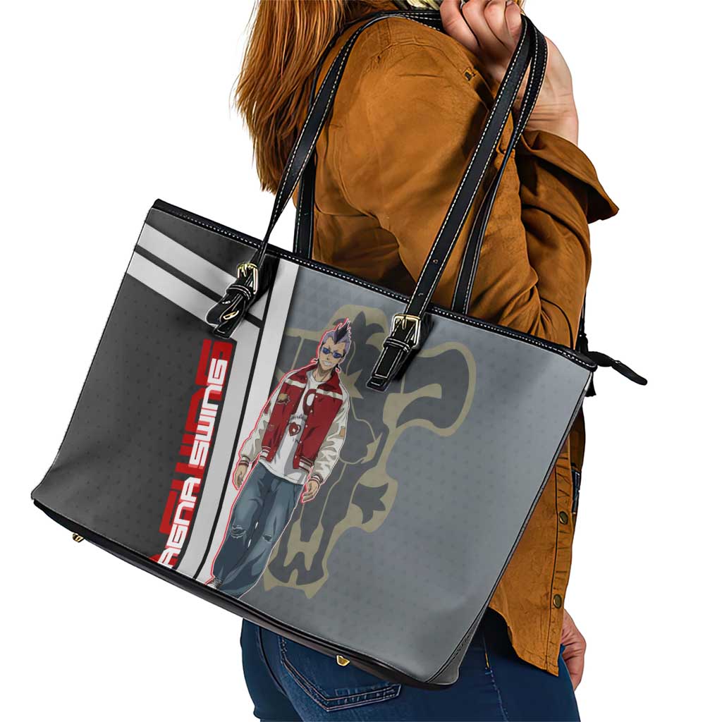 Black Clover Magna Swing Leather Tote Bag Retro Anime Street Style