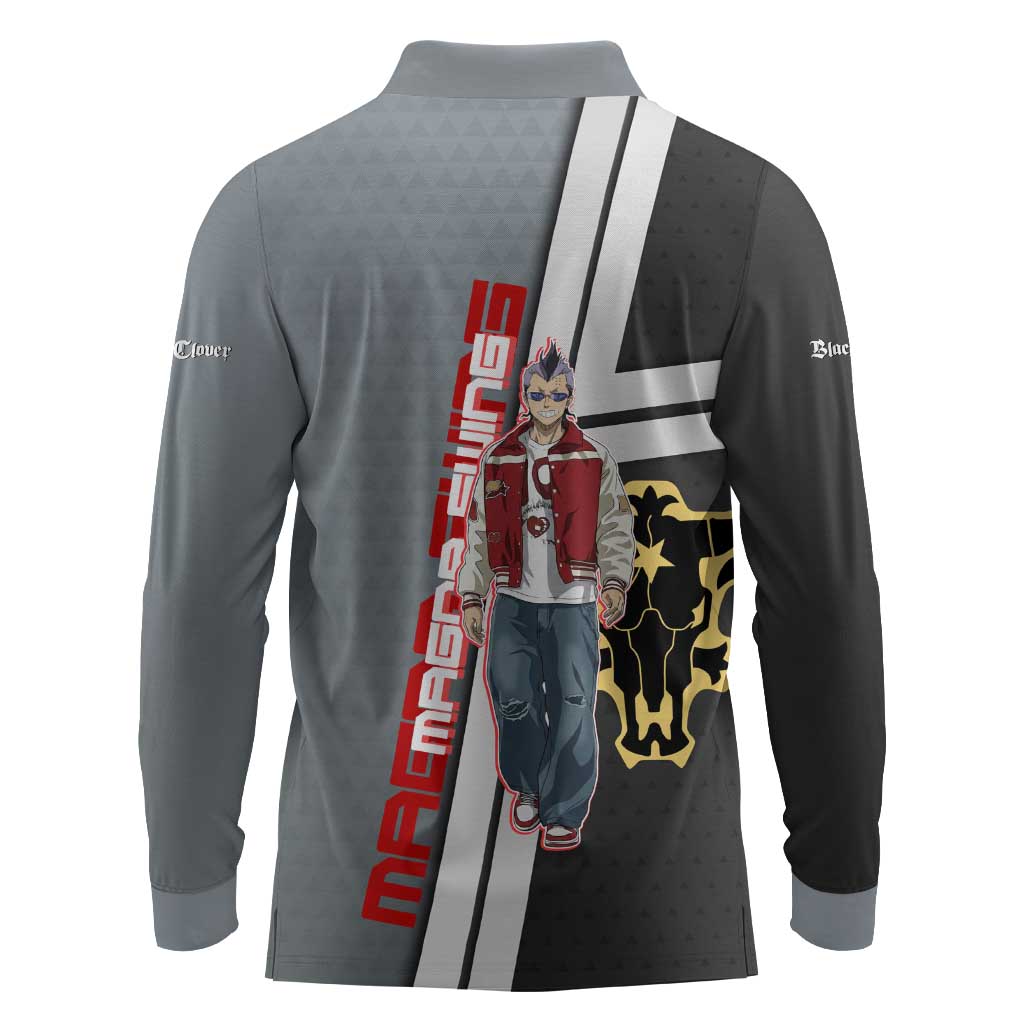 Black Clover Magna Swing Long Sleeve Polo Shirt Retro Anime Street Style