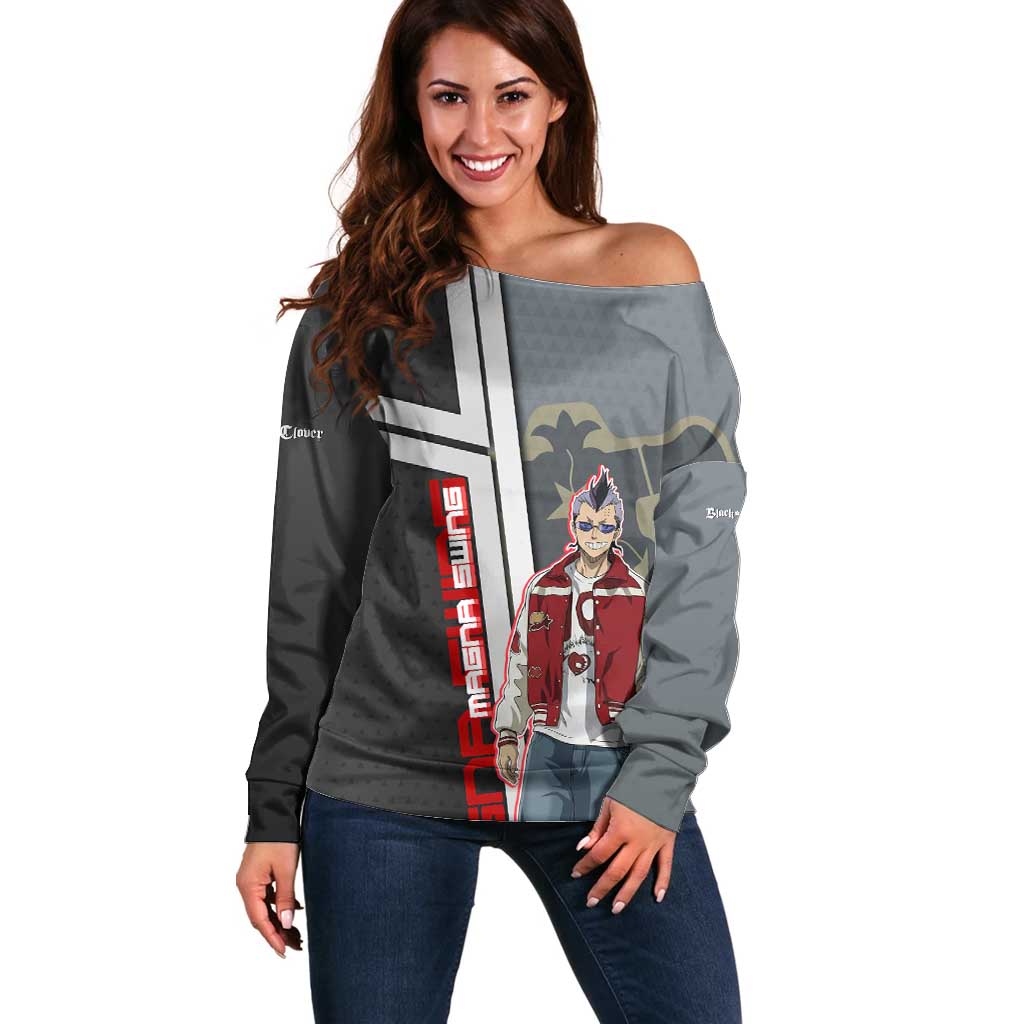 Black Clover Magna Swing Off Shoulder Sweater Retro Anime Street Style