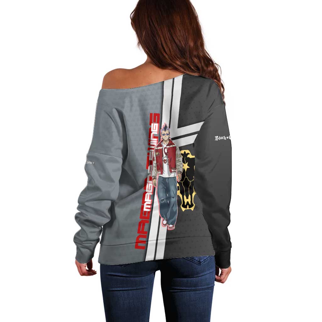Black Clover Magna Swing Off Shoulder Sweater Retro Anime Street Style