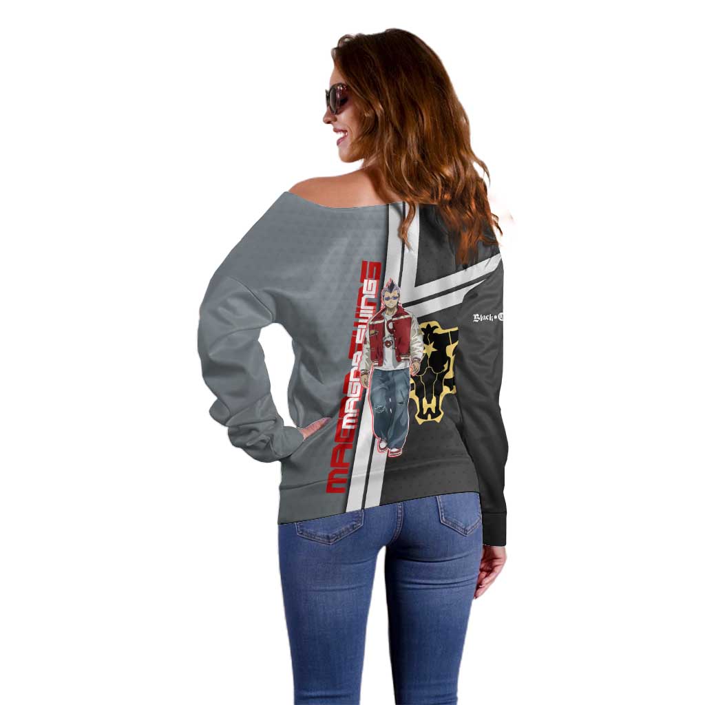 Black Clover Magna Swing Off Shoulder Sweater Retro Anime Street Style