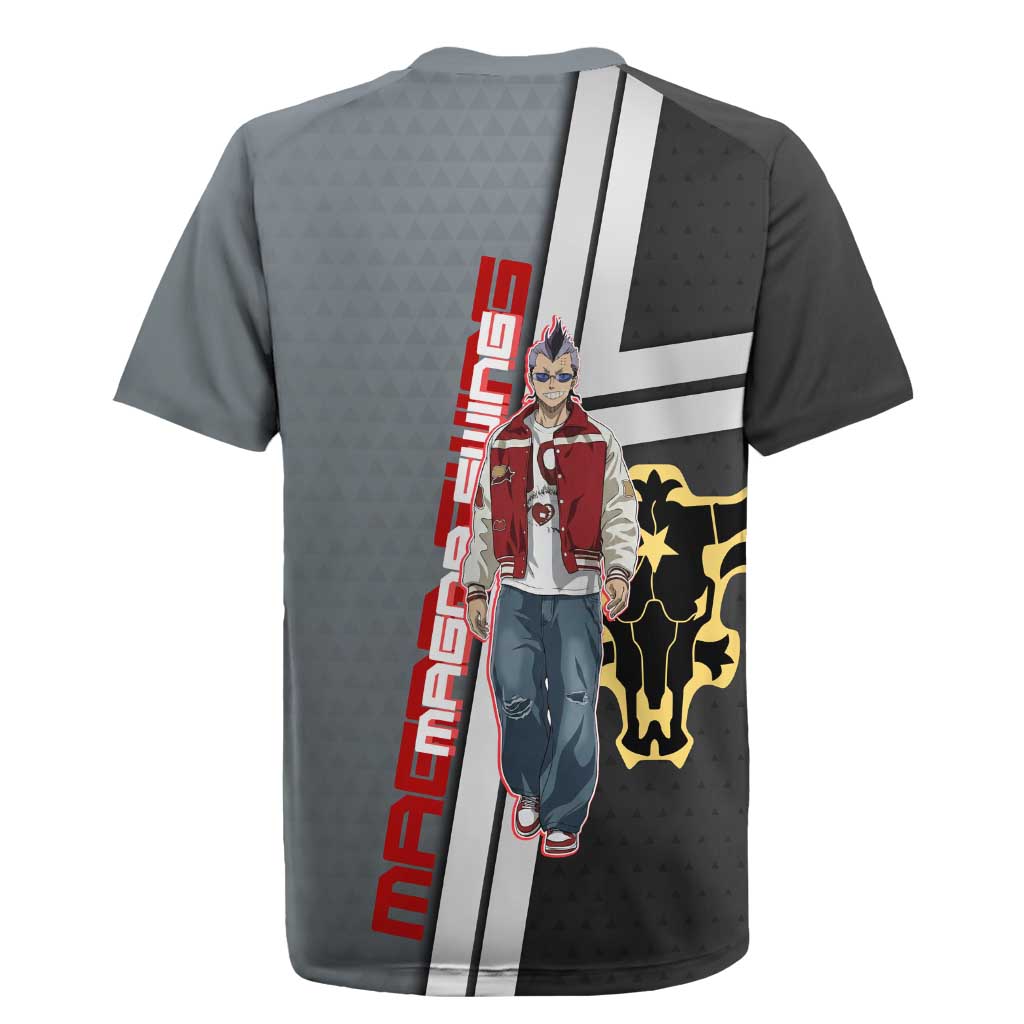Black Clover Magna Swing Rugby Jersey Retro Anime Street Style