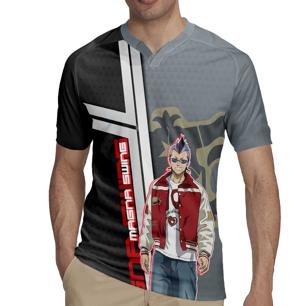 Black Clover Magna Swing Rugby Jersey Retro Anime Street Style