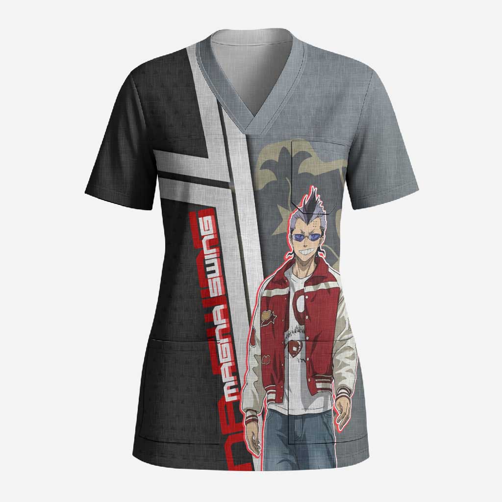 Black Clover Magna Swing Scrub Top Retro Anime Street Style