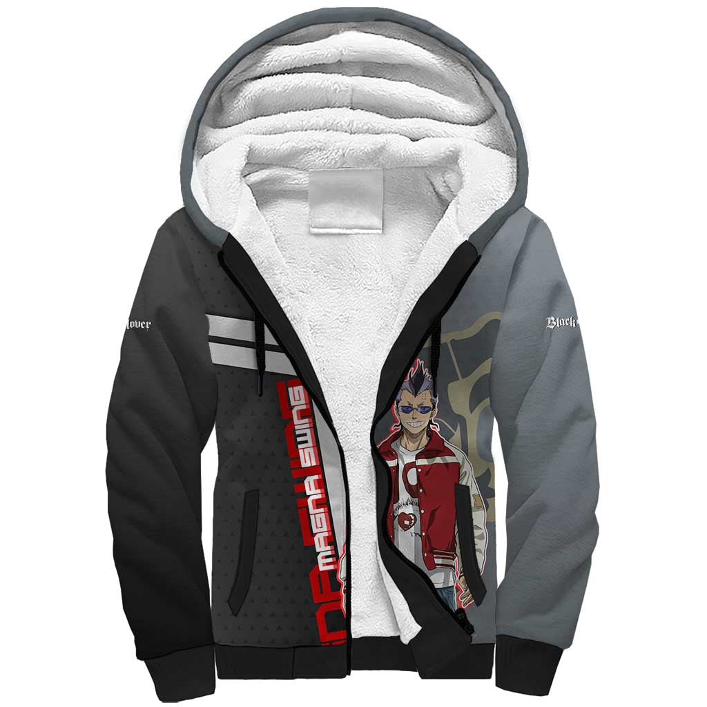 Black Clover Magna Swing Sherpa Hoodie Retro Anime Street Style