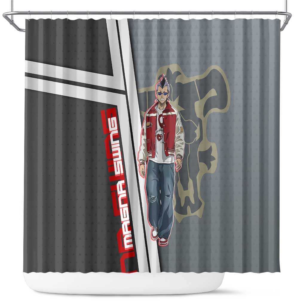 Black Clover Magna Swing Shower Curtain Retro Anime Street Style