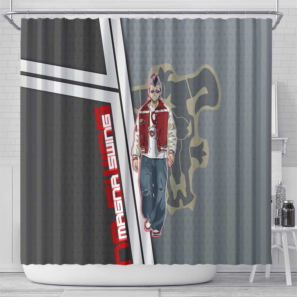 Black Clover Magna Swing Shower Curtain Retro Anime Street Style
