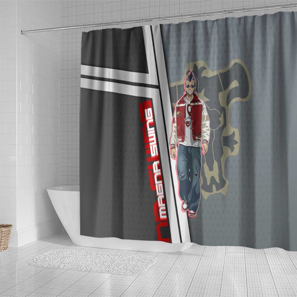 Black Clover Magna Swing Shower Curtain Retro Anime Street Style
