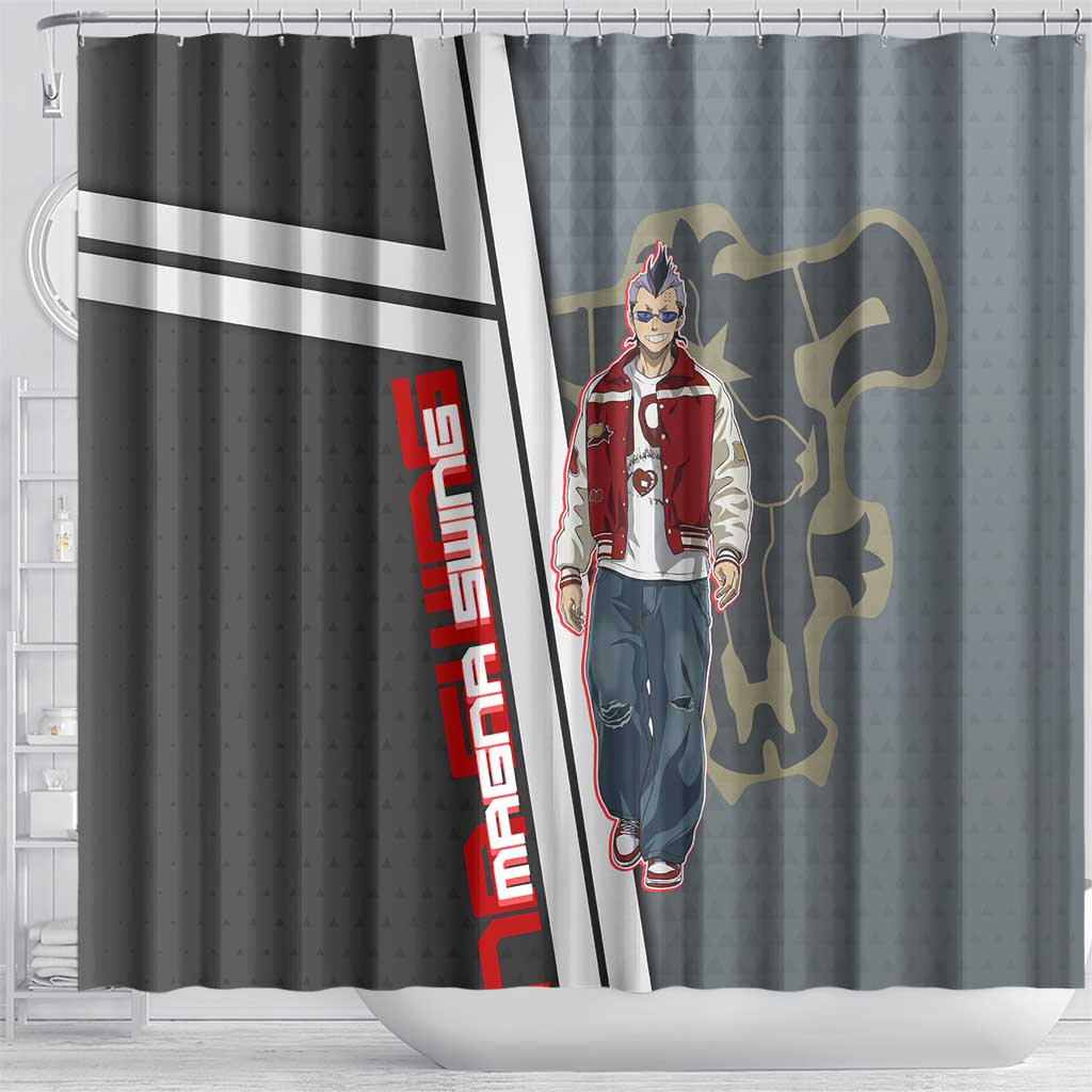 Black Clover Magna Swing Shower Curtain Retro Anime Street Style