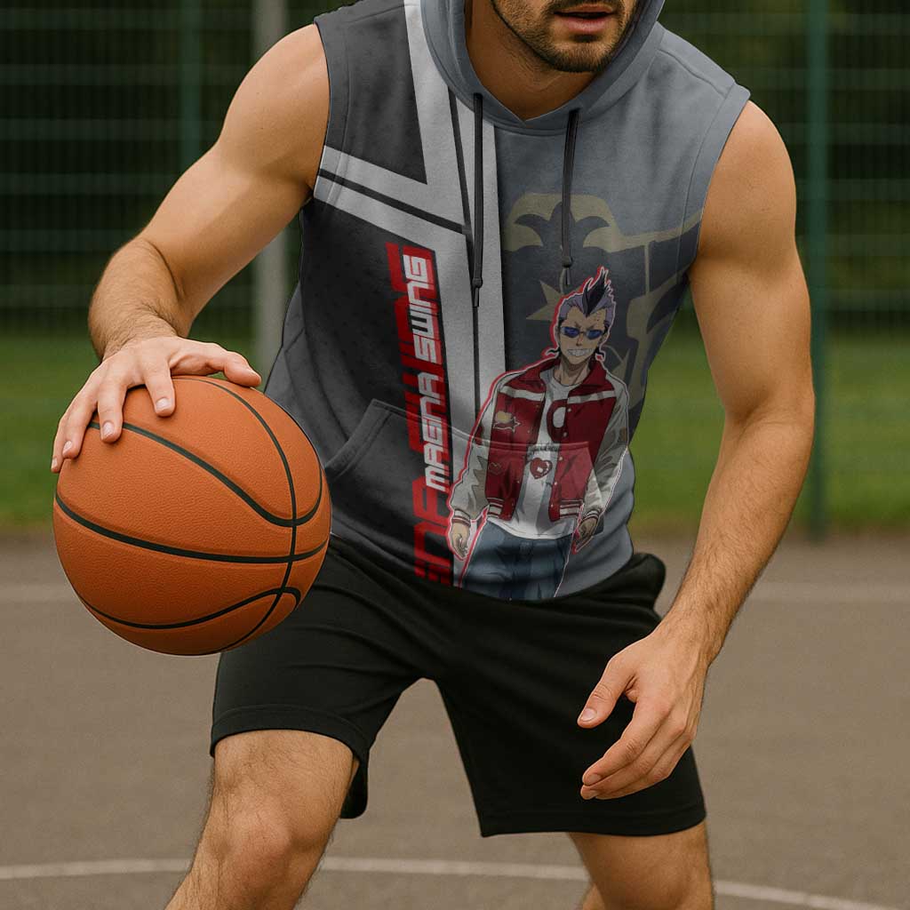Black Clover Magna Swing Sleeveless Hoodie Retro Anime Street Style