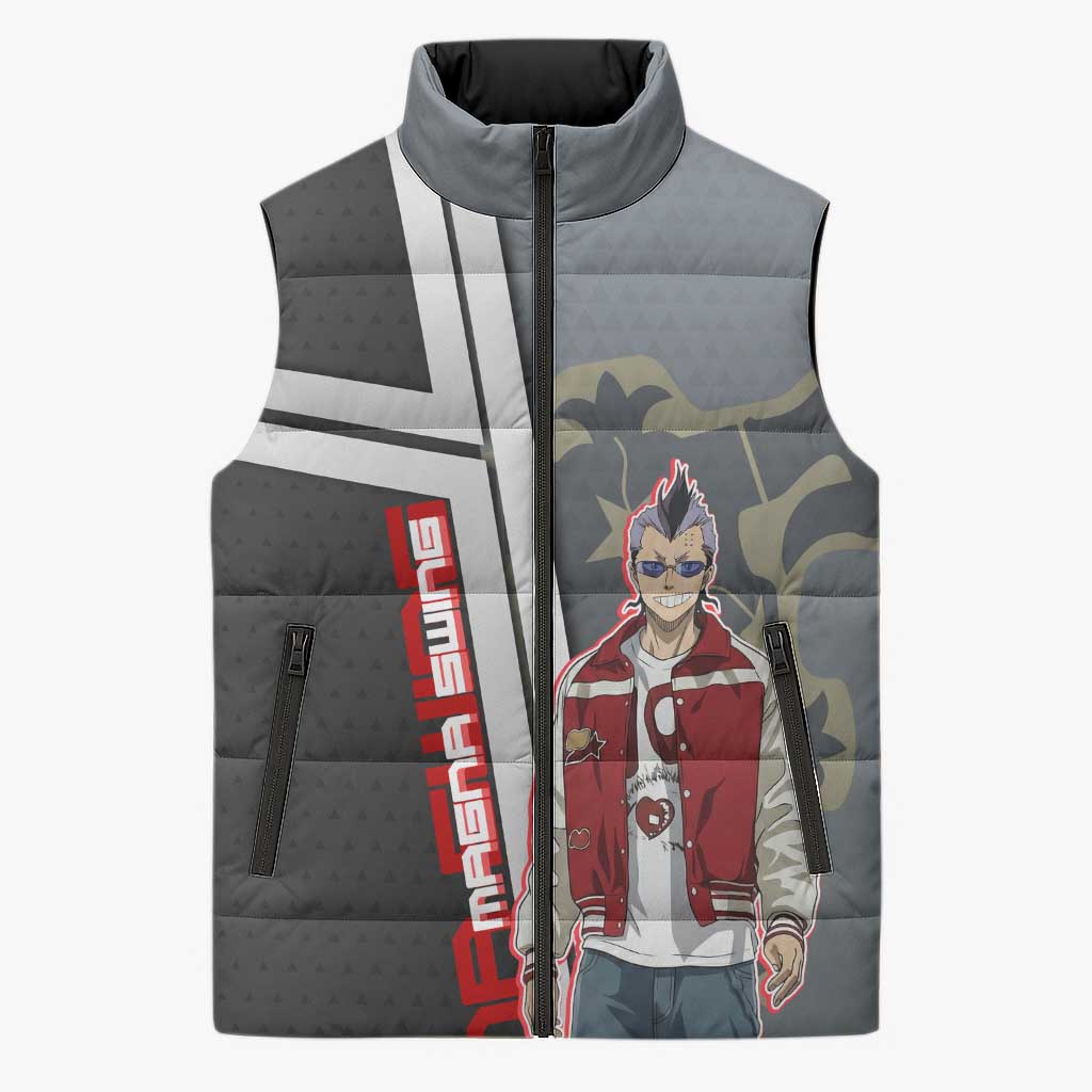 Black Clover Magna Swing Sleeveless Puffer Jacket Retro Anime Street Style