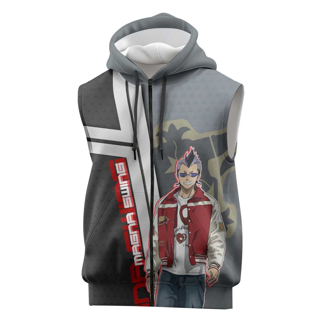 Black Clover Magna Swing Sleeveless Zip Hoodie Retro Anime Street Style