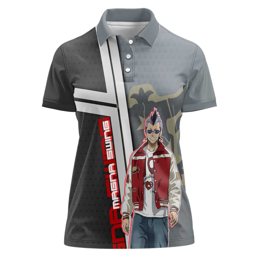 Black Clover Magna Swing Women Polo Shirt Retro Anime Street Style