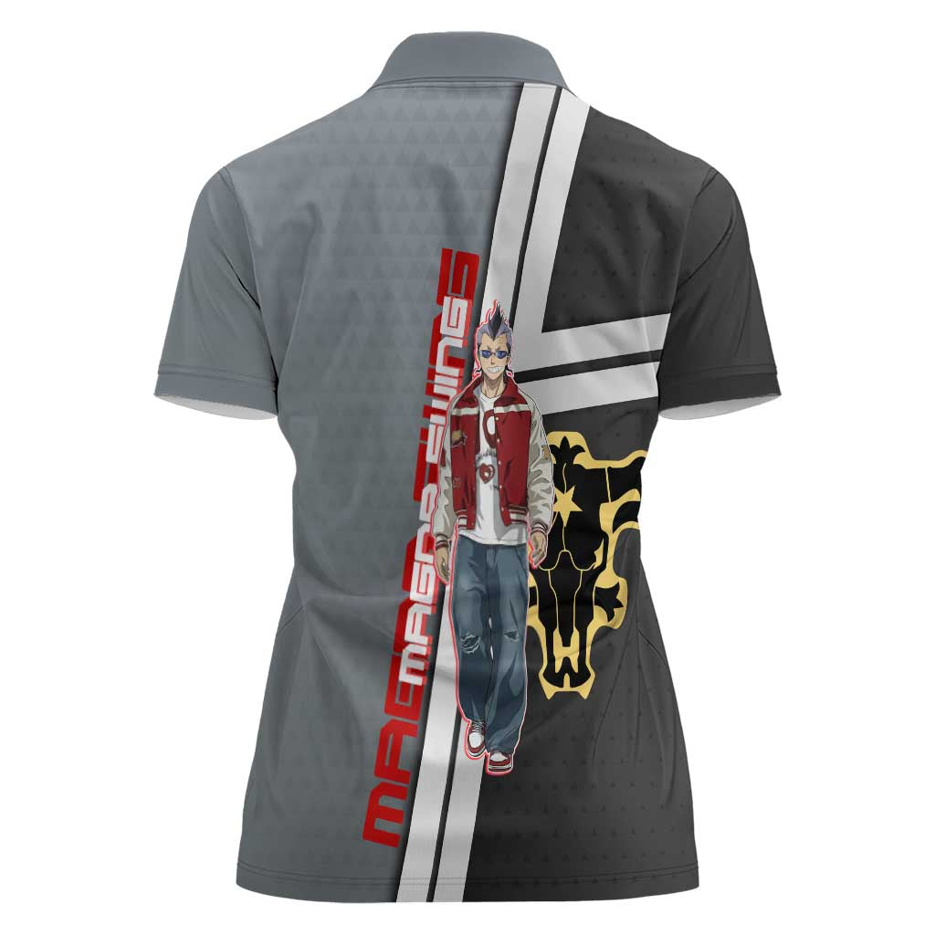 Black Clover Magna Swing Women Polo Shirt Retro Anime Street Style