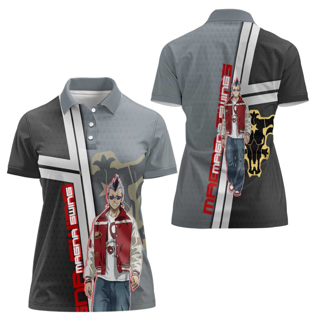 Black Clover Magna Swing Women Polo Shirt Retro Anime Street Style