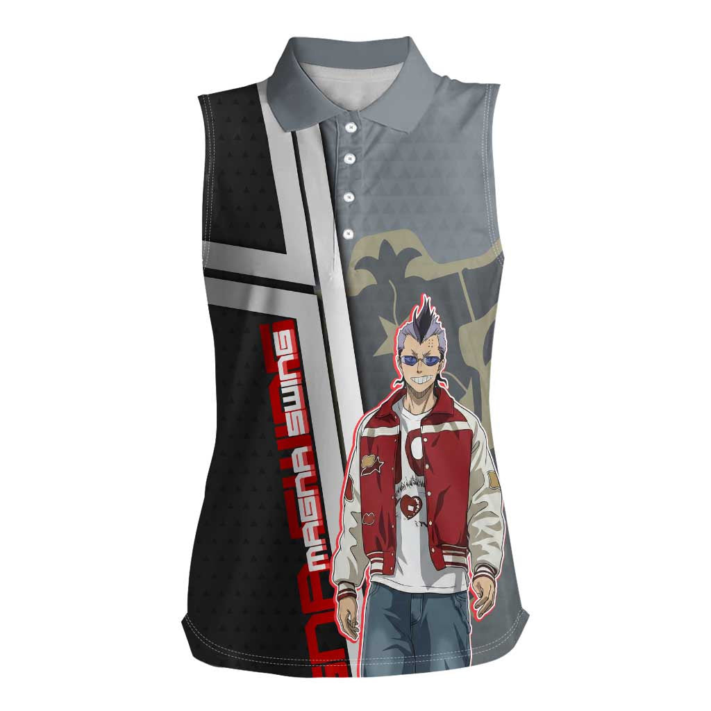 Black Clover Magna Swing Women Sleeveless Polo Shirt Retro Anime Street Style