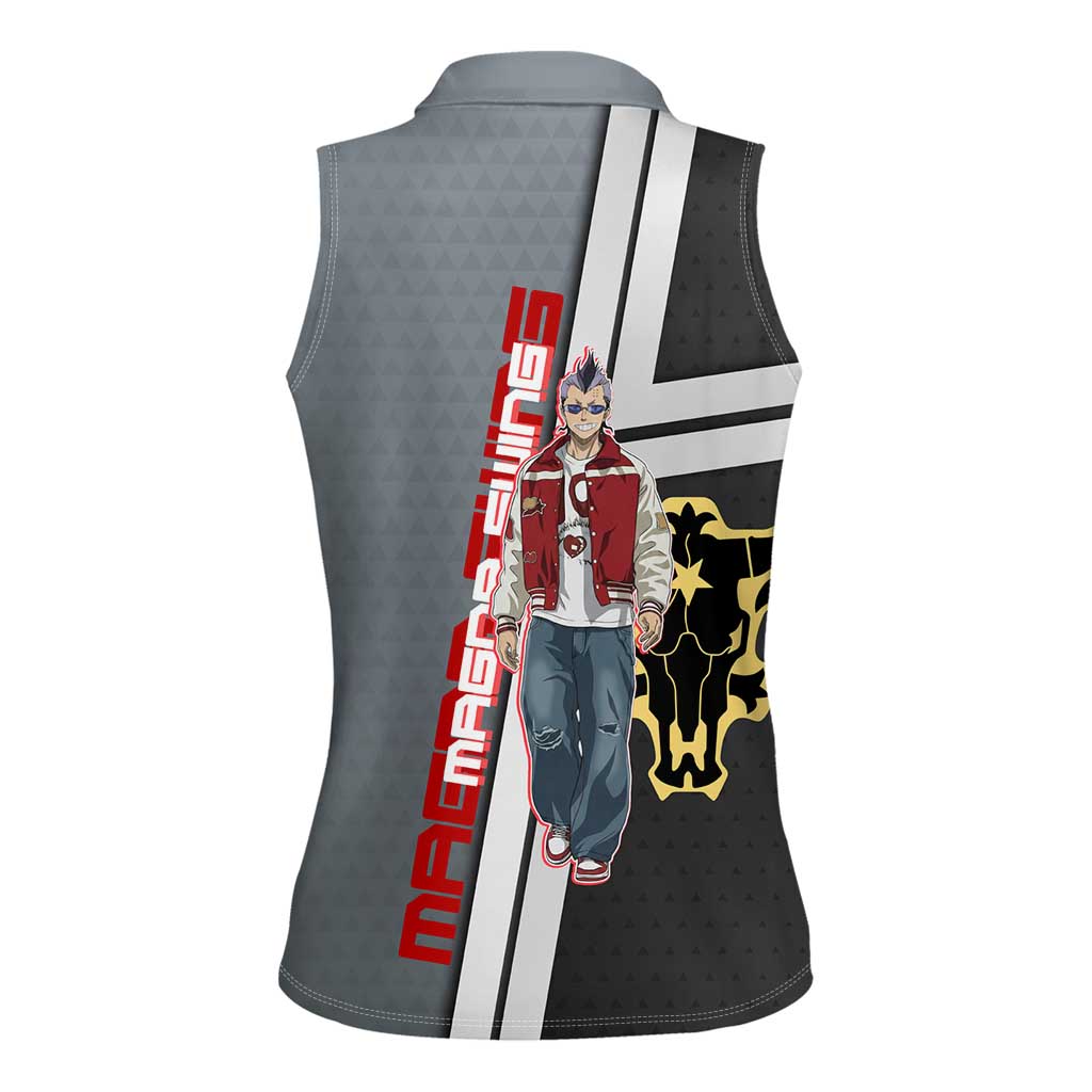 Black Clover Magna Swing Women Sleeveless Polo Shirt Retro Anime Street Style