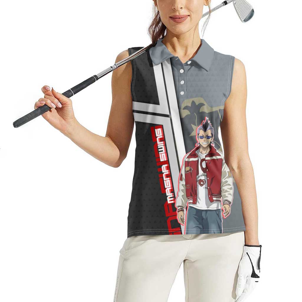 Black Clover Magna Swing Women Sleeveless Polo Shirt Retro Anime Street Style