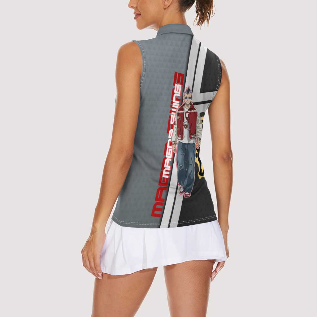 Black Clover Magna Swing Women Sleeveless Polo Shirt Retro Anime Street Style