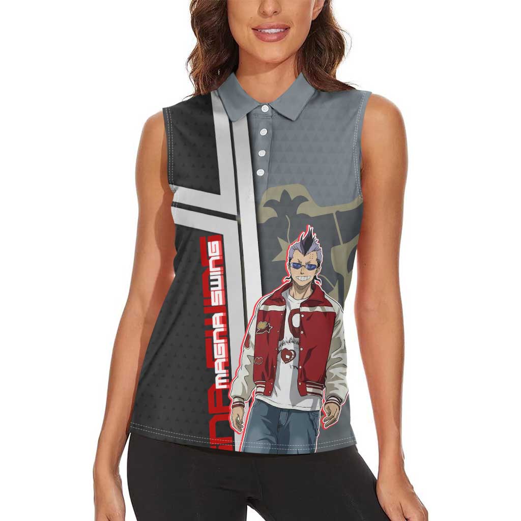 Black Clover Magna Swing Women Sleeveless Polo Shirt Retro Anime Street Style