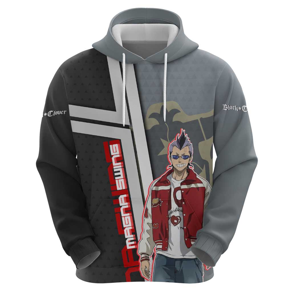 Black Clover Magna Swing Zip Hoodie Retro Anime Street Style