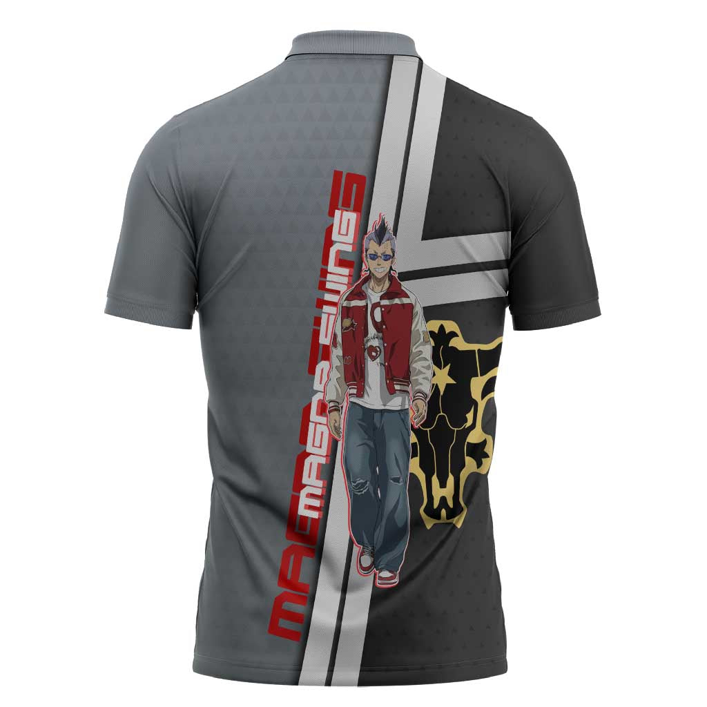 Black Clover Magna Swing Zipper Polo Shirt Retro Anime Street Style