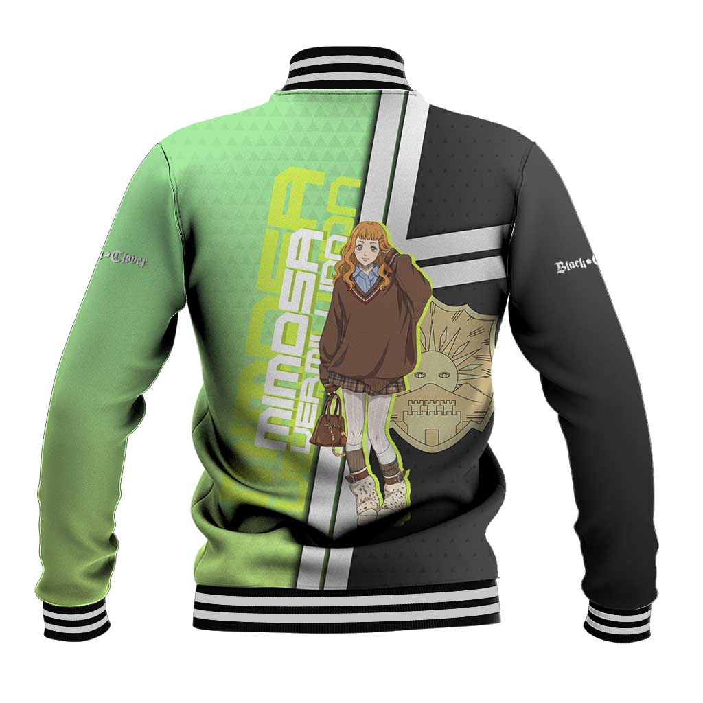 Black Clover Mimosa Vermillion Baseball Jacket Cozy Academia Anime Style