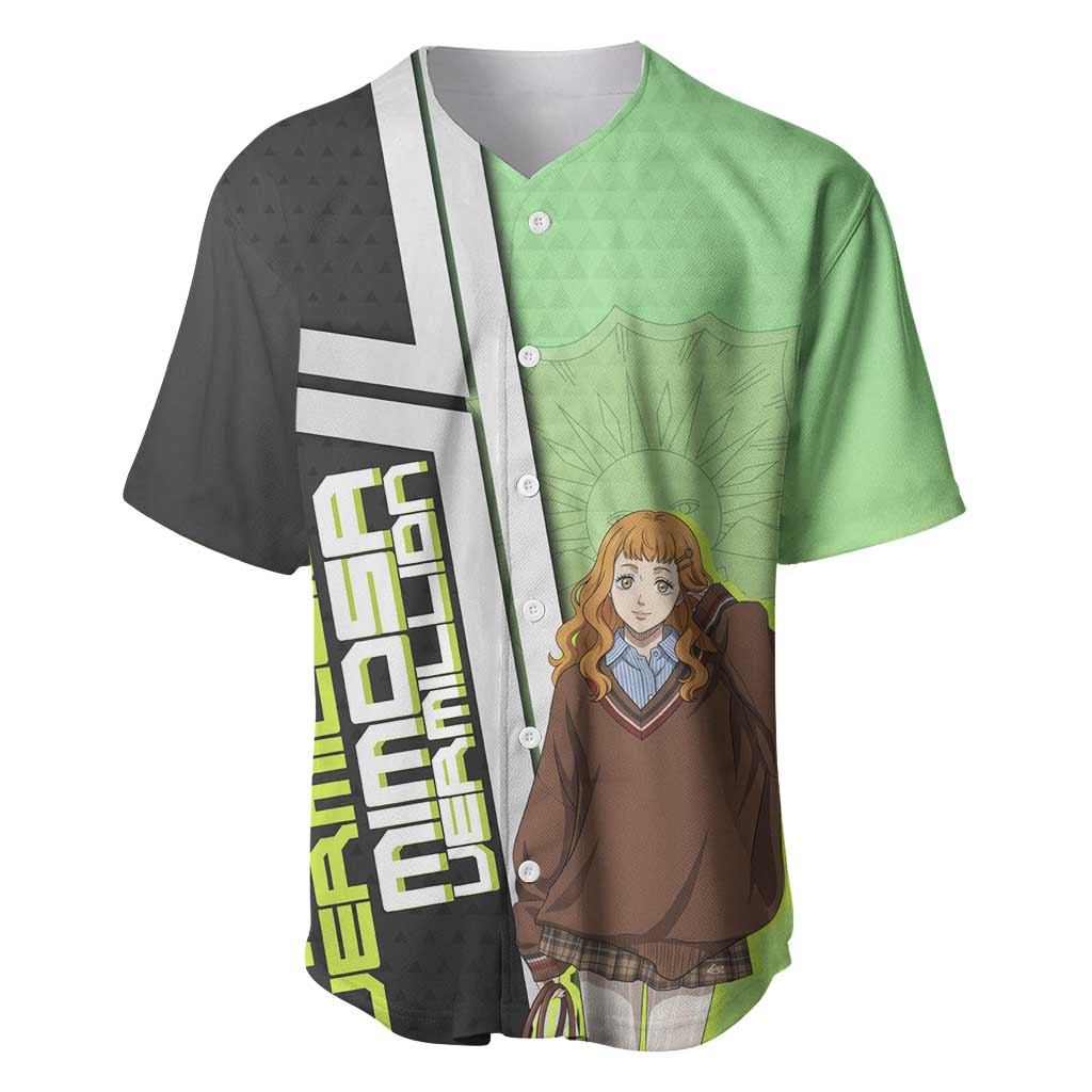 Black Clover Mimosa Vermillion Baseball Jersey Cozy Academia Anime Style
