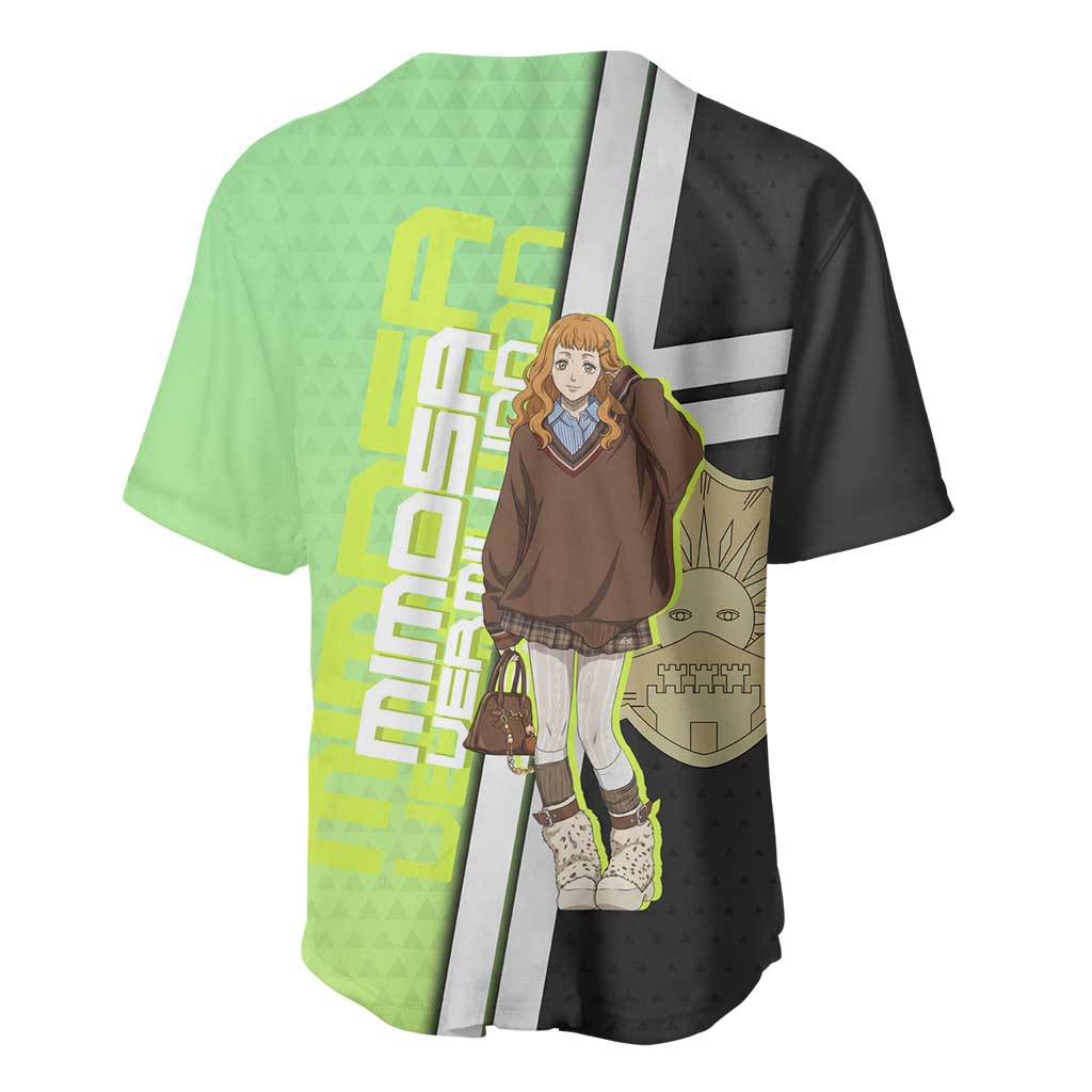 Black Clover Mimosa Vermillion Baseball Jersey Cozy Academia Anime Style