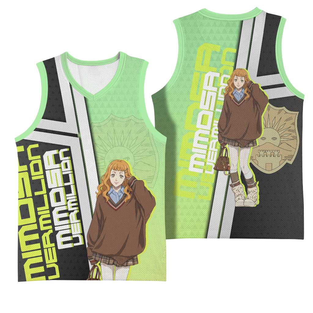 Black Clover Mimosa Vermillion Basketball Jersey Cozy Academia Anime Style