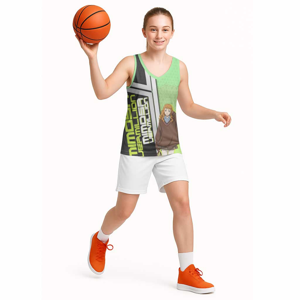 Black Clover Mimosa Vermillion Basketball Jersey Cozy Academia Anime Style