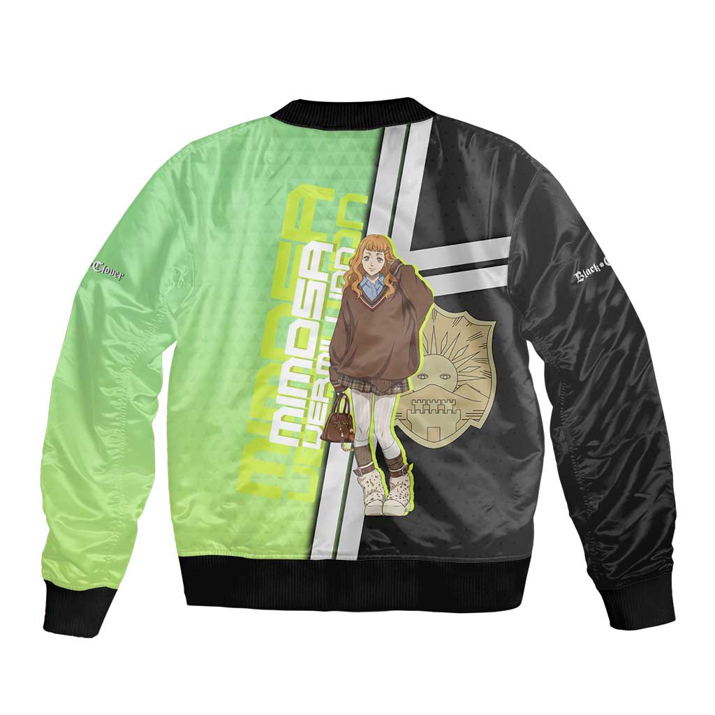 Black Clover Mimosa Vermillion Bomber Jacket Cozy Academia Anime Style