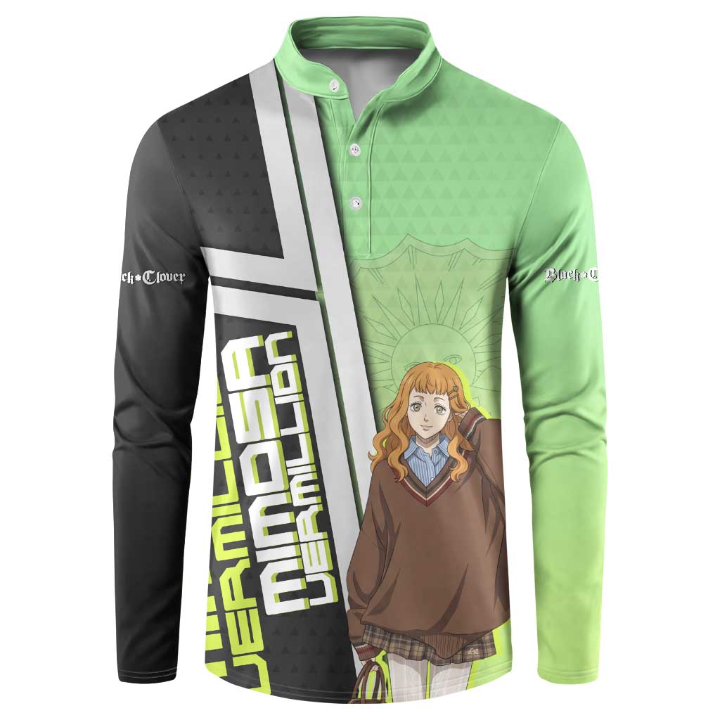 Black Clover Mimosa Vermillion Button Sweatshirt Cozy Academia Anime Style