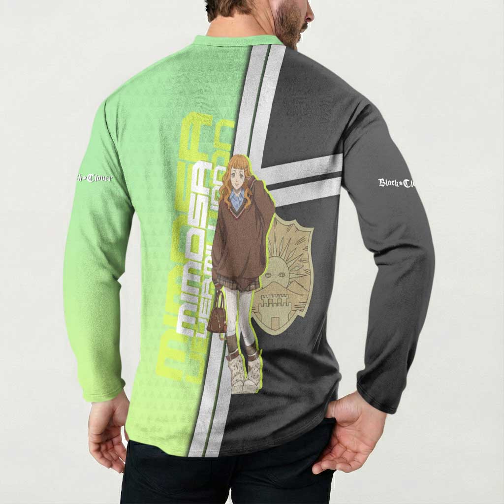 Black Clover Mimosa Vermillion Button Sweatshirt Cozy Academia Anime Style