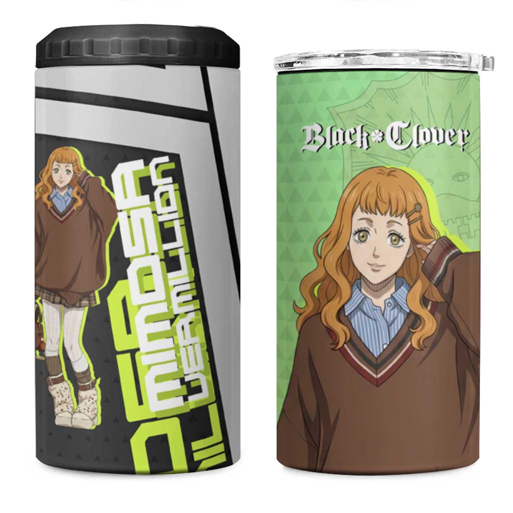 Black Clover Mimosa Vermillion 4 in 1 Can Cooler Tumbler Cozy Academia Anime Style