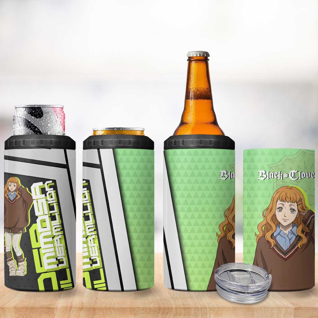Black Clover Mimosa Vermillion 4 in 1 Can Cooler Tumbler Cozy Academia Anime Style