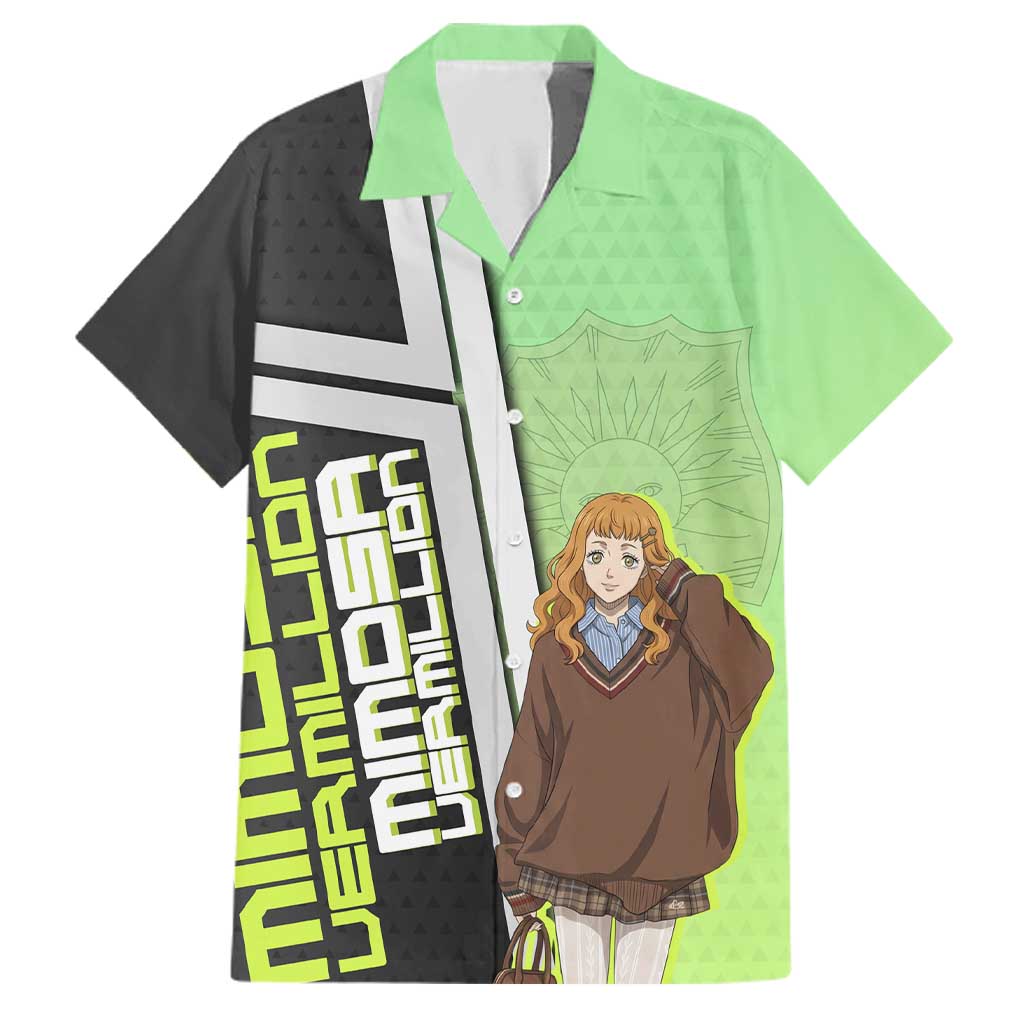 Black Clover Mimosa Vermillion Family Matching Off The Shoulder Long Sleeve Dress and Hawaiian Shirt Cozy Academia Anime Style
