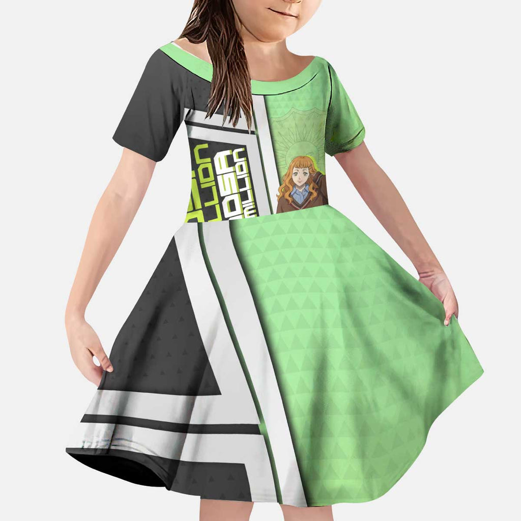 Black Clover Mimosa Vermillion Kid Short Sleeve Dress Cozy Academia Anime Style