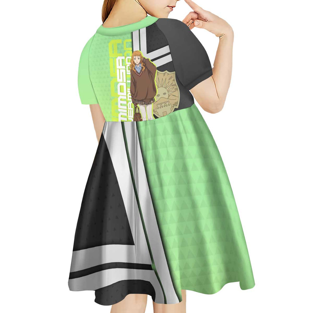 Black Clover Mimosa Vermillion Kid Short Sleeve Dress Cozy Academia Anime Style