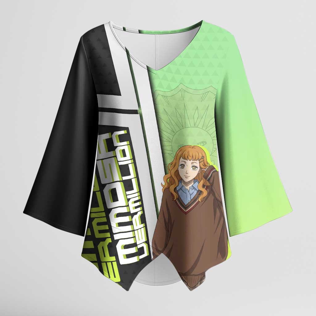 Black Clover Mimosa Vermillion Kimono Sleeve Blouse Cozy Academia Anime Style