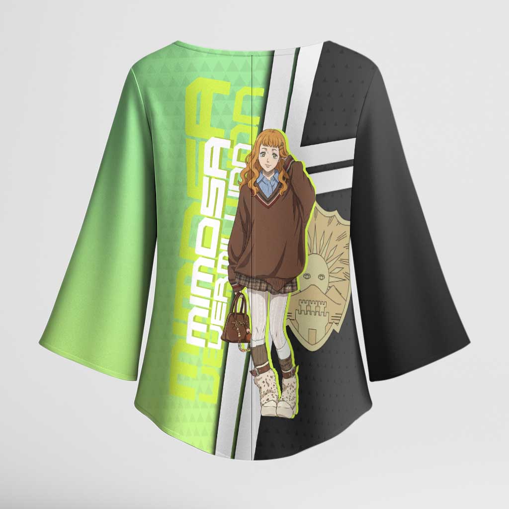 Black Clover Mimosa Vermillion Kimono Sleeve Blouse Cozy Academia Anime Style