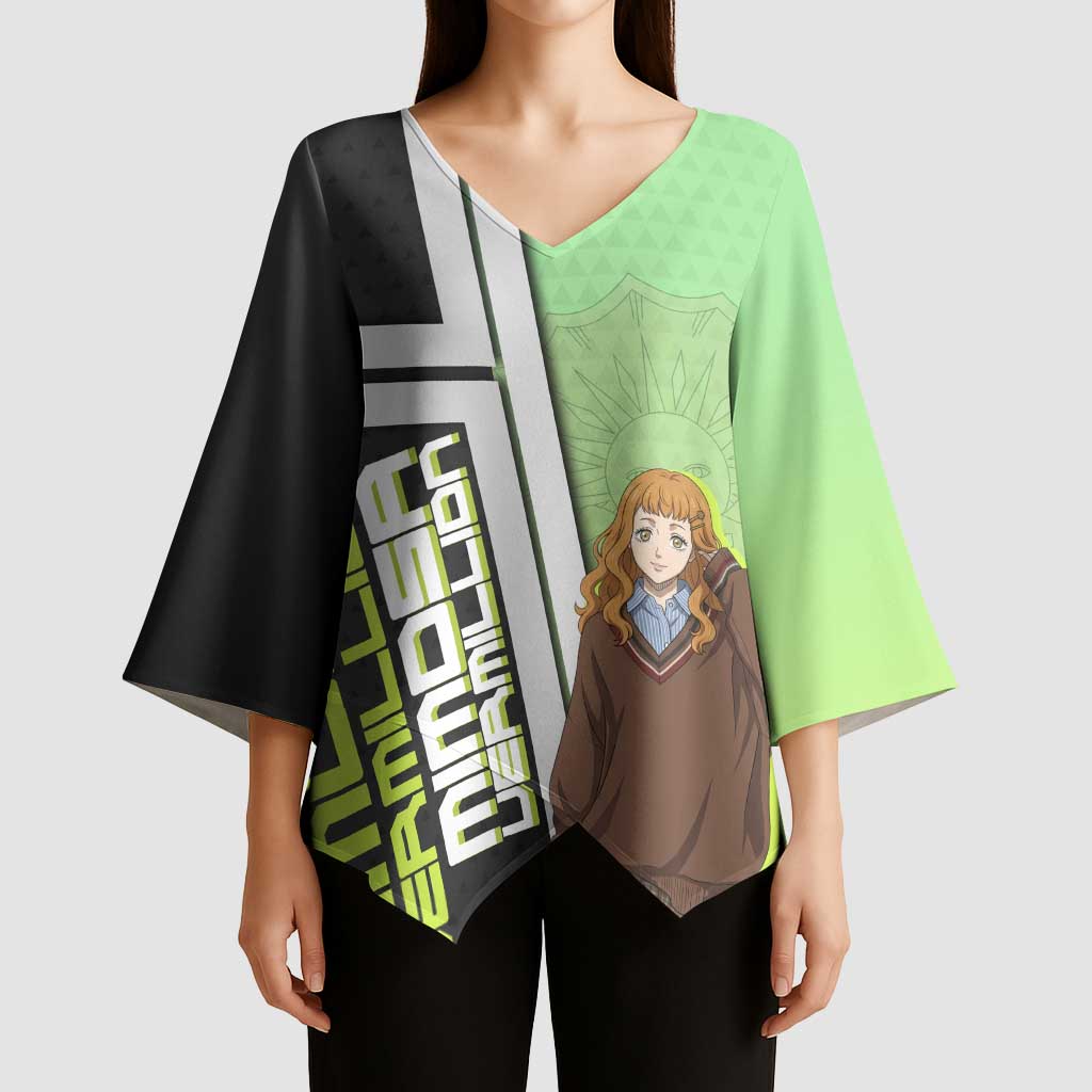 Black Clover Mimosa Vermillion Kimono Sleeve Blouse Cozy Academia Anime Style